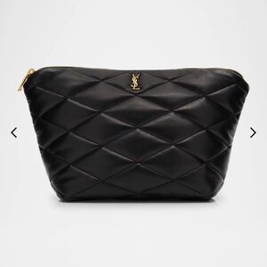 Yves Saint Laurent Black Quilted Cosmetic Bag
